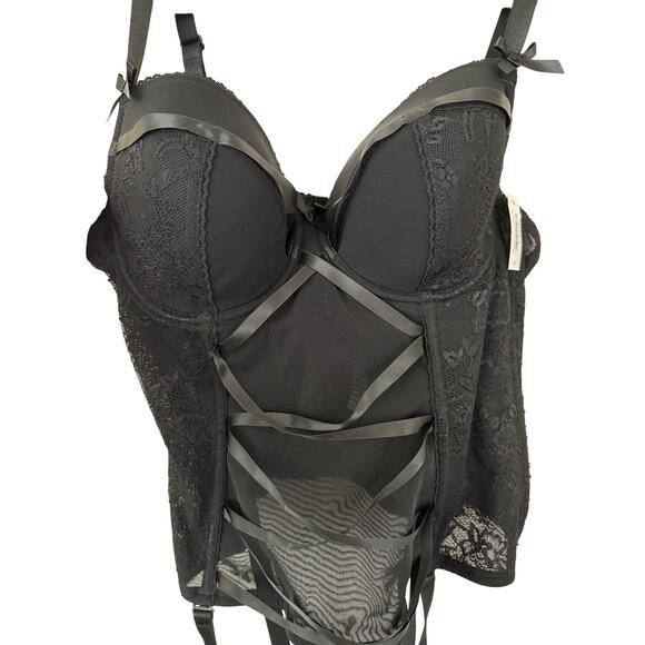 NWT Sexy Adore Me Lace Black Bra Corset Lingerie w/Adjustable Straps&Closure-40B - Picture 2 of 7